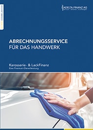 Titelblatt der Broschüre Karosserie- & LackFinanz der ADELTA.FINANZ AG.